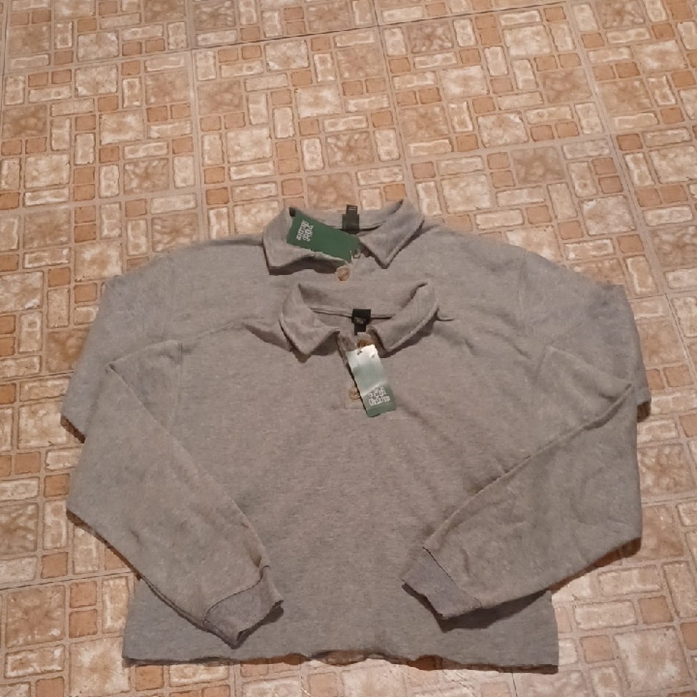 Wild Fable Light Gray Women's Cropped Tops Size Small